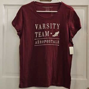 Aeropostale Maroon Tee with White Lettering - Sz XXL